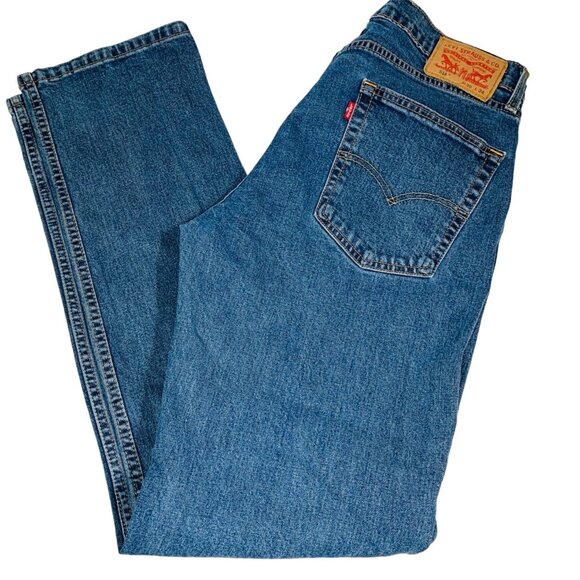 Levis 514 Mens Straight Fit Size 36x34 Blue Medium Wash Stretch Everyday Work - Picture 3 of 14
